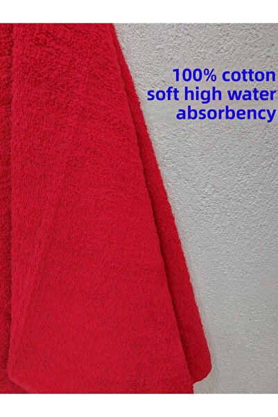 Mef Collection 12-Pack Red Hairdresser Barber Towels 50X90 |   Professional Hair Towel Economical Set