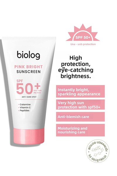 Biolog كريم الشمس الوردي عالي الحماية - بينك برايت 50 مل