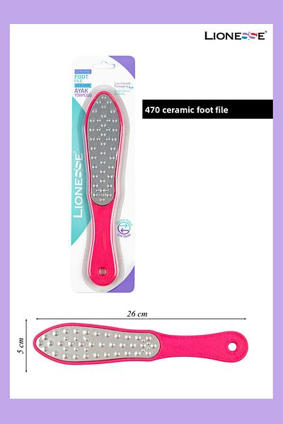 Lionesse Double Sided Foot File 470 - Ceramic Surface, Dead Skin Purification, Cleaning
