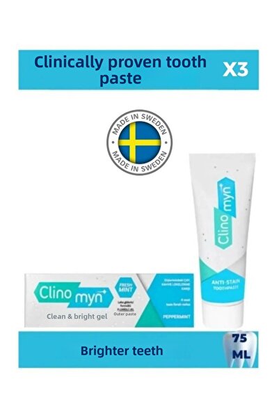 Clinomyn معجون أسنان فريش - جل تبييض وتفتيح، 75 مل، × 3 قطع