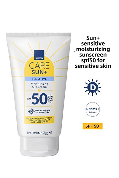 AVON Sun+ Protect Moisturizing Sun Cream for Sensitive Skin Spf 50 150ml