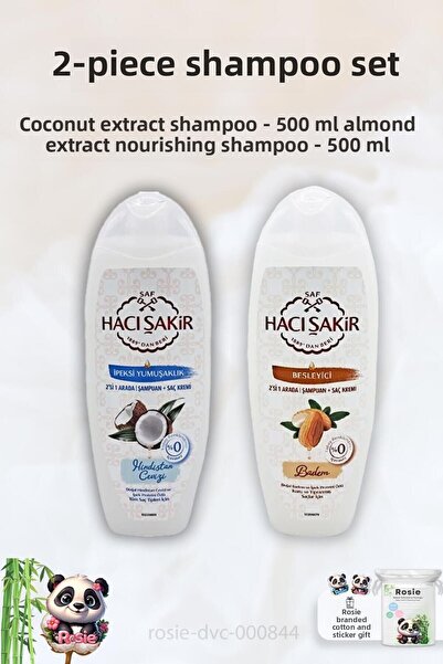 Hacı Şakir Coconut Almond Shampoo - 500 ml and ROSIE
