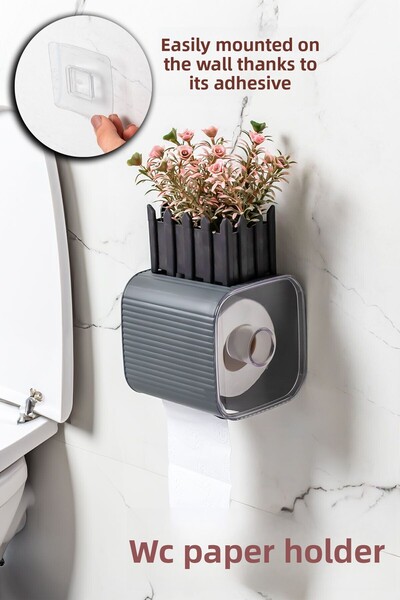 Porsima 2042 Suport adeziv pentru hârtie igienică, suport pentru șervețele WC, organizator de hârtie igienică