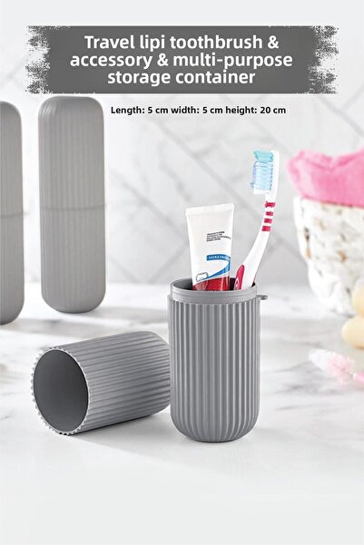 EWs Γκρι Κουτί οδοντόβουρτσας τύπου ταξιδιού & αξεσουάρ & δοχείο αποθήκευσης ...