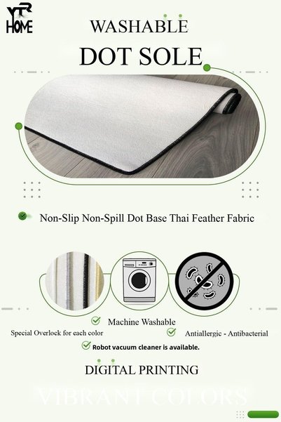 YTR HOME Non-Slip Sole Washable Dust Stain Resistant 2-Piece Set Toilet Bathroom Mat Set