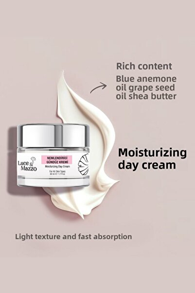 Luce & Mazzo كريم نهاري مرطب طبيعي مع فيتامين داعم 50 مل - امتصاص سريع وترطيب...