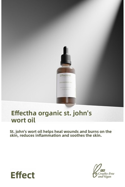 EffectHA Organic St. John's Wort Oil 100% Pure Natural and Additive Free Essential Oil 50ml