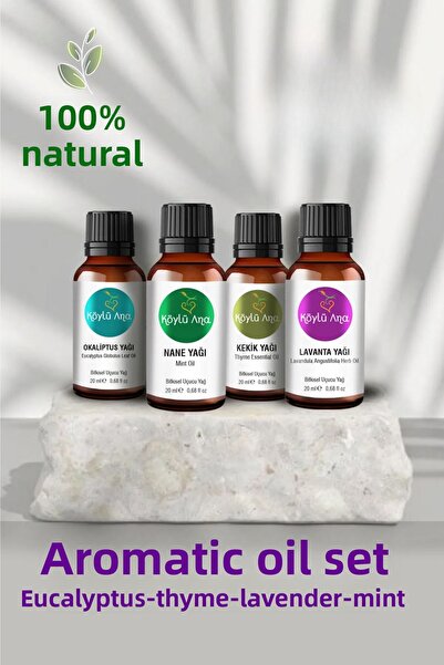 Köylü Ana مجموعة زيت الأوكالبتوس والنعناع والزعتر واللافندر العطري - مجموعة م...