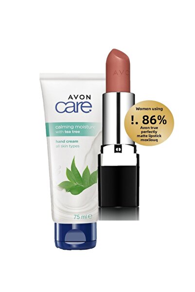 AVON Perfectly Matte Lipstick - Marvelous Mocha Hand Cream, Tea Tree Extract