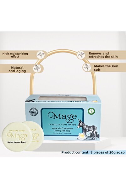 Mage Cosmetics مجموعة صابون حليب الحمار الطبيعي من ماج مكونة من 8 قطع