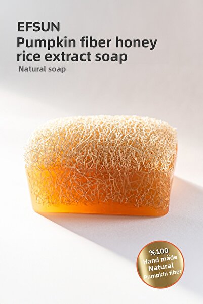 Efsun صابون ممتاز مصنوع يدويًا بنسبة 100% من ألياف اليقطين الطبيعية وخلاصة الأرز