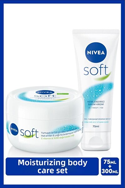 NIVEA Soft Moisturizing Treatment Cream 300ml and Soft Cream 75ml, Hand Face ...