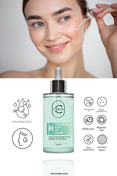 Caria 50 ml Hyaluronic Acid Face Serum - Intensive Moisturizer and Anti-Wrinkle