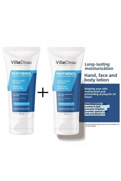 ville d'eau 2 Pieces Panthenol Hand Face Body Moisturizing Cream 75 ml
