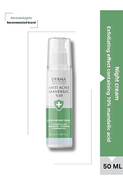 DermaSolutions منديل فاتح 10% يحتوي على حمض المندليك - كريم ليلي بتأثير التقشير