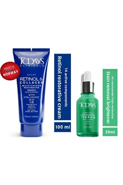 TODAYS CLİNİCALS Todays Clinicals - كريم إصلاح 100 مل، 5% نياسيناميد، مصل تفت...