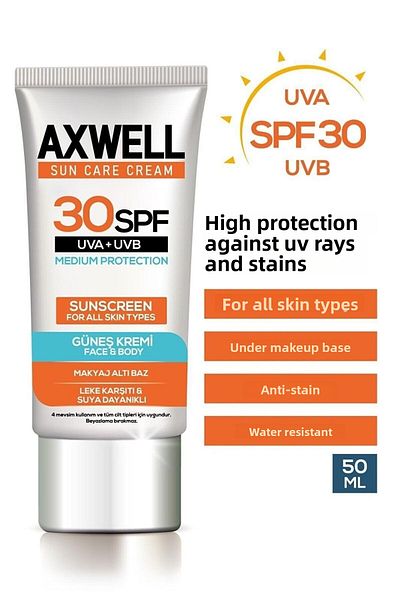 AXWELL Sun Care Cream Anti-Blemish & Sun Cream Very High Protection 50+ Spf 50ml