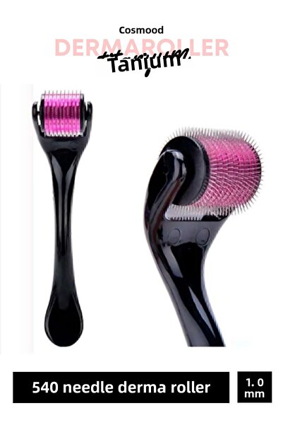KozMood ديرما رولر من التيتانيوم - 540 إبرة، أداة تدليك لإزالة شعر اللحية وال...