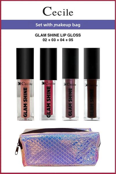Cecile Glam Shine Lip Glaze Set - Glittering Plump Lips