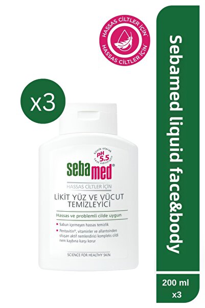Sebamed Face and Body Cleansing Liquid 200 ml X 3 Pieces