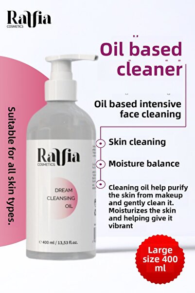 Raffia Cosmetics Oil Based Cleanser 400 ml Makeup Purifying Cleansing Oil for...