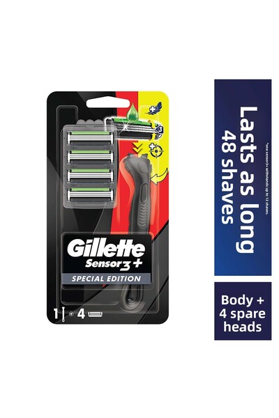 Gillette Aparat de ras Sensor3+ Ediție Specială cu 4 lame de rezervă