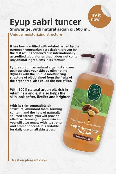 Eyüp Sabri Tuncer Natural Argan Oil Shower Gel 600 ml