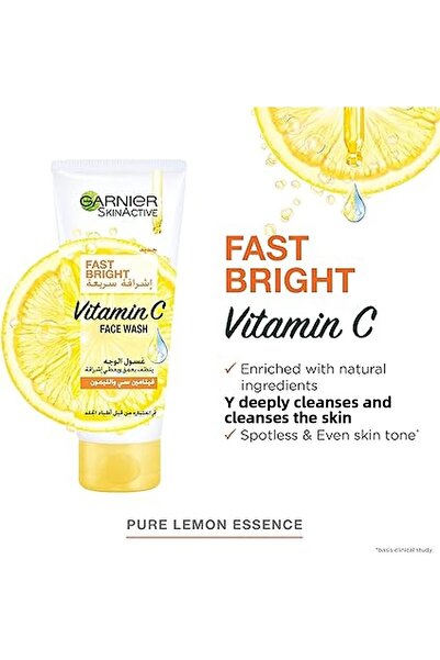 Garnier Skin Active Fast Bright Vitamin C Face Wash With Pure Lemon Essence 100 ml