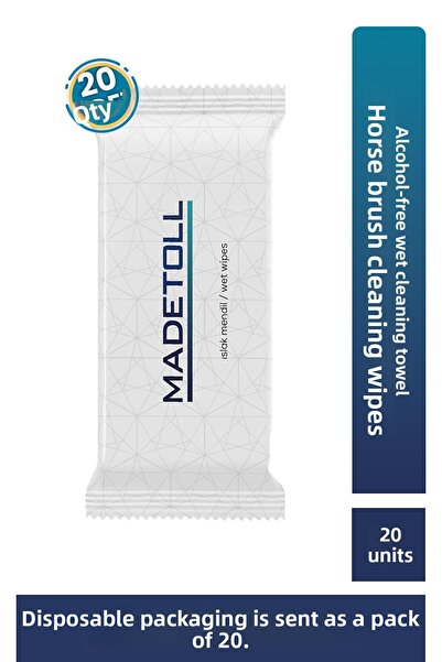 Madetoll 20 Pack Single Wet Wipes - Horsehair Brush Cleaning, Alcohol-Free We...
