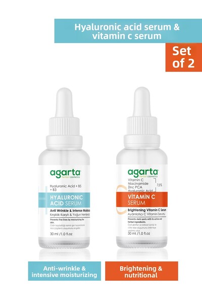 Agarta Skin Brightening Intensive Moisturizing Care Set (Hyaluronic + Vitamin C)