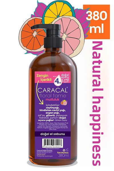 caracal Floral Fame Natural Liquid Soap Olive Oil Coconut Oil Argan Oil Eczema and Sensitive Skin