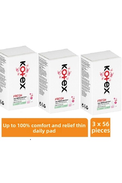 Kotex فوط يومية رفيعة معطرة 56 قطعة - عبوة من 3 قطع