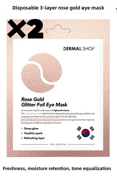 Dermal 2 Pieces of 3-Layer Flash Foil Rose Eye Mask - Paper Against Bags