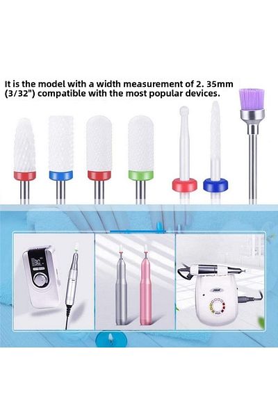 SONREYON Ceramic Rasp Replacement Tips for Electric Manicure Machine (7 Pieces)