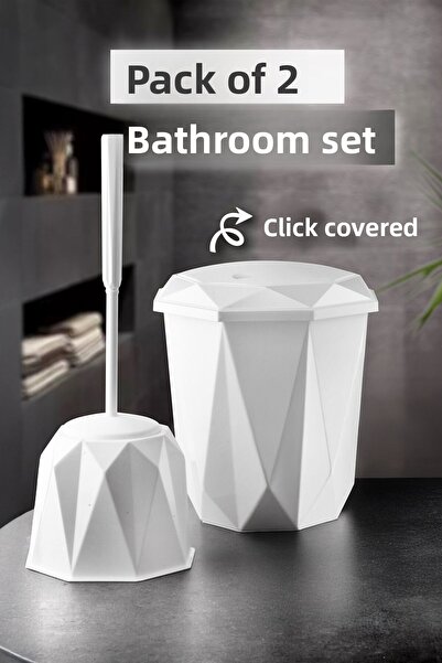 MYBOX Set de baie Vanity Click din 2 piese - Organizator decorativ pentru bai...