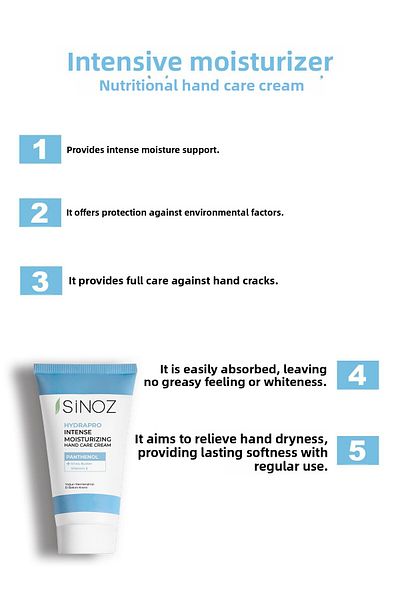 SİNOZ Cremă hidratantă intensivă pentru îngrijirea mâinilor cu vitamina E și panthenol - 50 ml