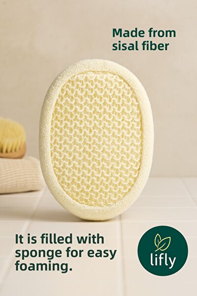 lifly منشفة إسفنجية سمينة من السيزال الطبيعي - منشفة حمام - منشفة حمام من الس...