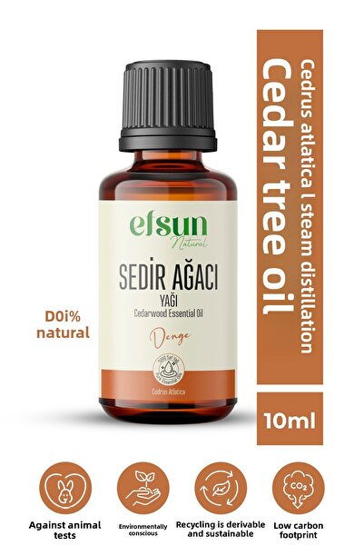 Efsun Natural زيت خشب الأرز العطري 100% طبيعي نقي 10 مل