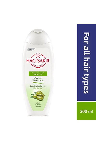 Hacı Şakir شامبو زيت الزيتون لجميع أنواع الشعر 500 مل