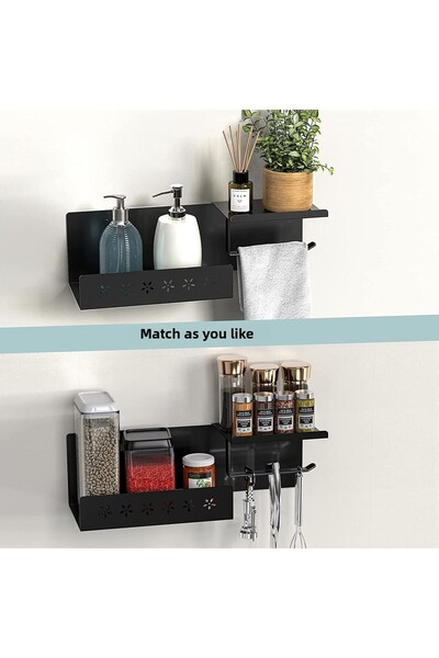 AJU Toilet Roll Holder, Wet Wipes And Phone Holder, Bathroom Kitchen Organizer Wall Mounted Metal Shelf