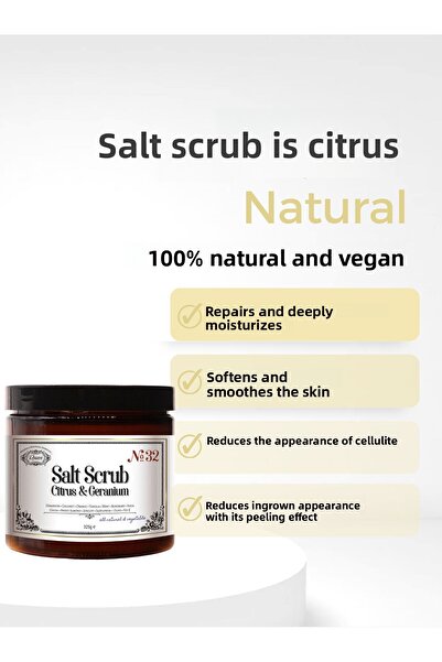 Rosece Natural Spa Citrus Salt Scrub - Body Hand Foot Peeling, 325 gr Ingrown