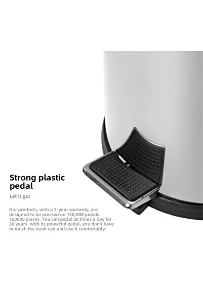 GörSeç Toilet Bathroom Balcony Kitchen 3 Liter Stainless Steel Pedal Dustbin Trash Can