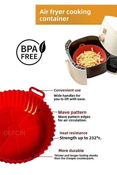 Mycl طبق خبز من السيليكون من Airfryer، قالب مقلاة هوائية، Airfrey Airfray، ور...