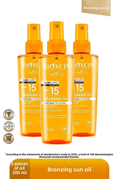 Bioxcin Sun Care Bronzing Oil Spf15 200 ml 3 Pieces