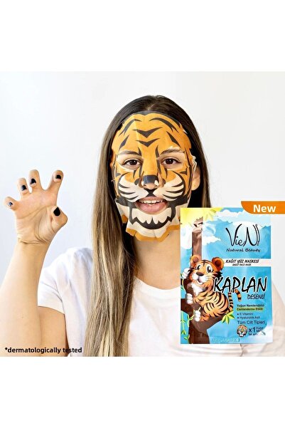 Vien Paper Face Mask Tiger Pattern with Vitamin E 25 Gr
