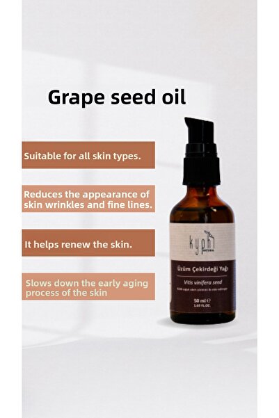 Kyphi Natural زيت بذور العنب النقي 100% - معصور على البارد