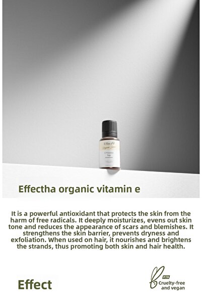 EffectHA Organic Vitamin E Oil 100% Pure Natural and Additive-Free Essential Oil 10ml