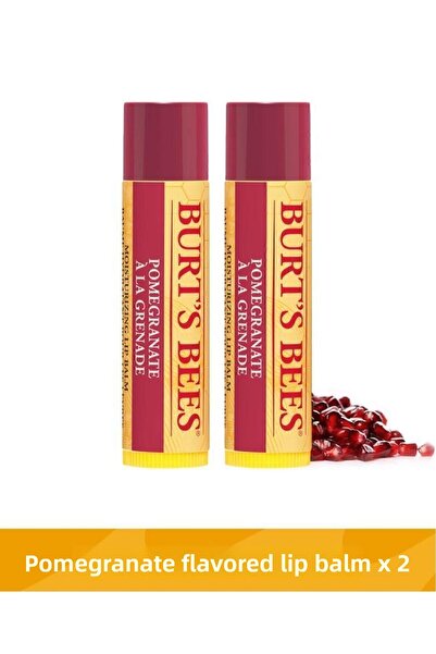 Burts Bees كريم العناية بالشفاه بنكهة الرمان - عبوة نفطة - بلسم الشفاه بالرما...