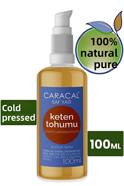 caracal زيت بذور الكتان الطبيعي والخالي من المواد المضافة 100 مل من Linum Usi...