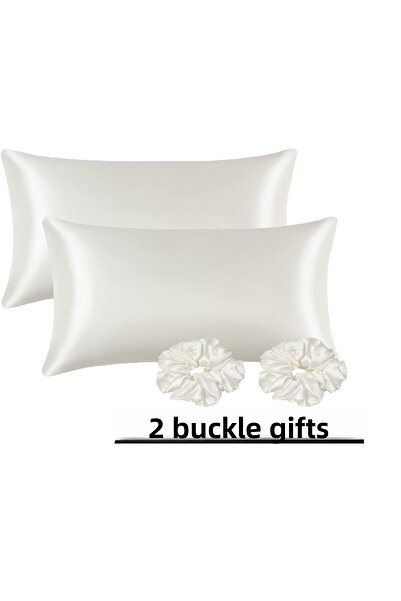 ANT HOME TEKS Ant Special Satin Texturat Mătase 50x70 Cm Față de Pernă Anti-transpirație Inodor Păr creț Alb 2 buc